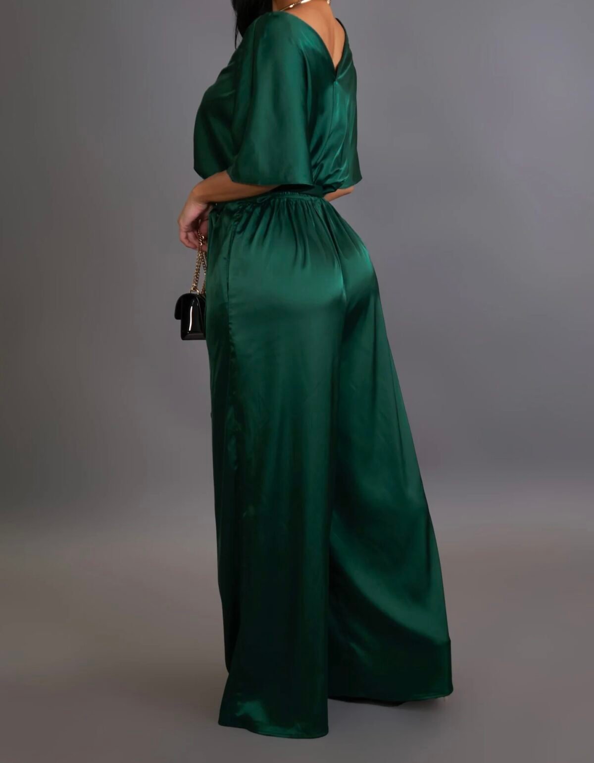 Satin Green Jumpsuit - Image 2