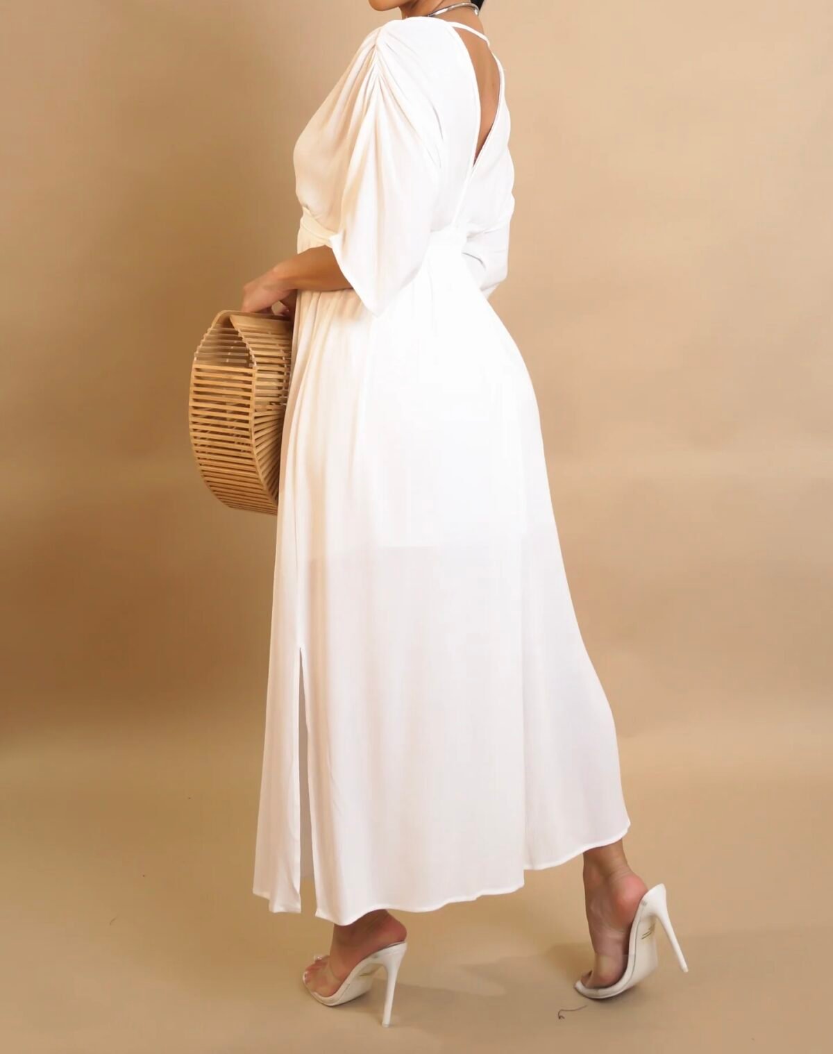 White V Midi Dress - Image 2